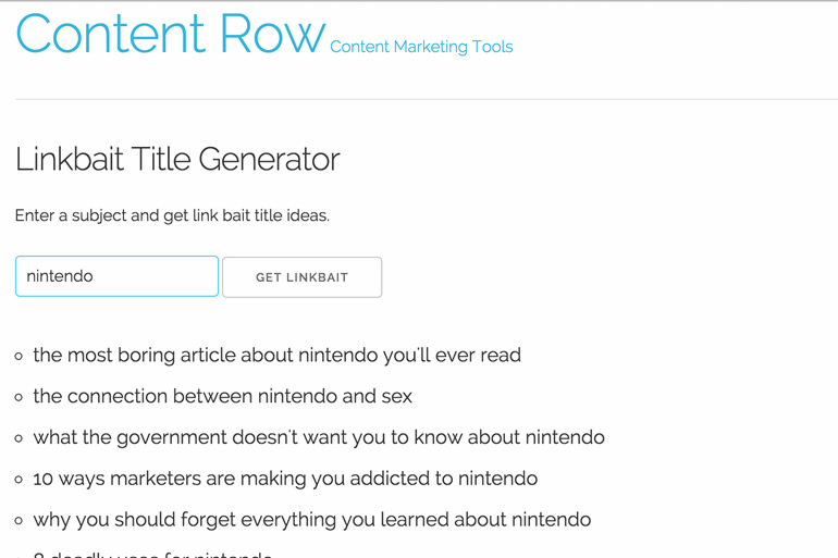 ContentRow title generator